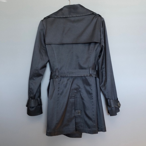 Grey/Silver Traditional Belted Trench Coat - Picture 2 of 2